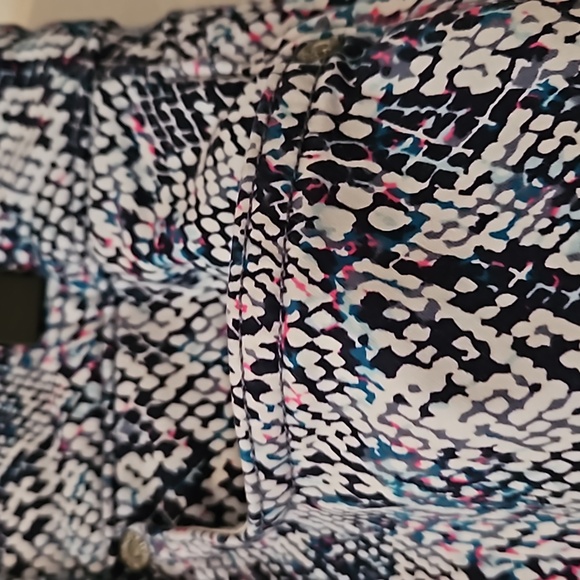 NYDJ Sheri Slim Blue Snake Print Pants - Picture 3 of 9